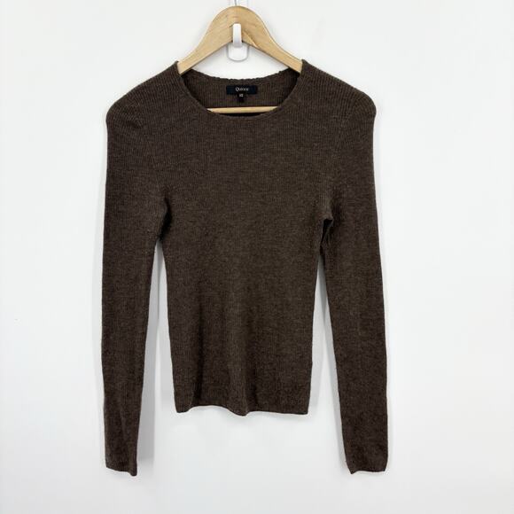 Quince Cashmere Sweater XSmall Brown Quiet Luxury Granola Soft Stretch Capsule - Picture 1 of 7